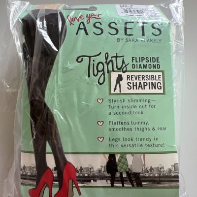 Love Your Assets Spanx Tights Size 2 Reversible Diamond Black Shaping New